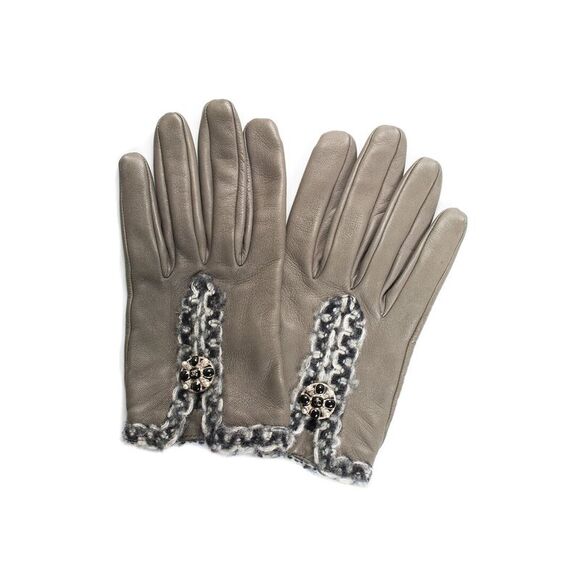 Chanel Grey Leather Gloves (Authentic Pre-Loved)